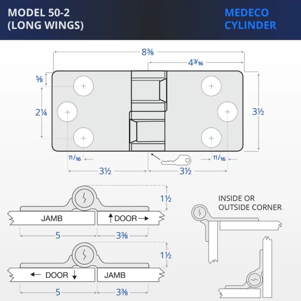 Stainless Steel Lock with Medeco Cylinder - Image 3