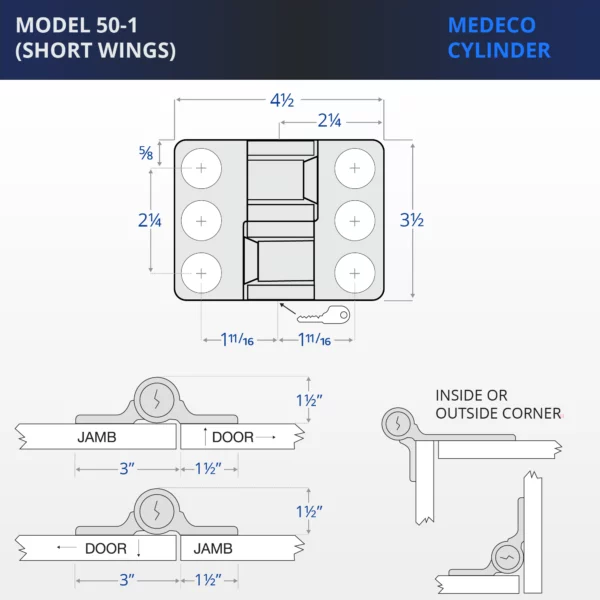 Stainless Steel Lock with Medeco Cylinder - Image 2